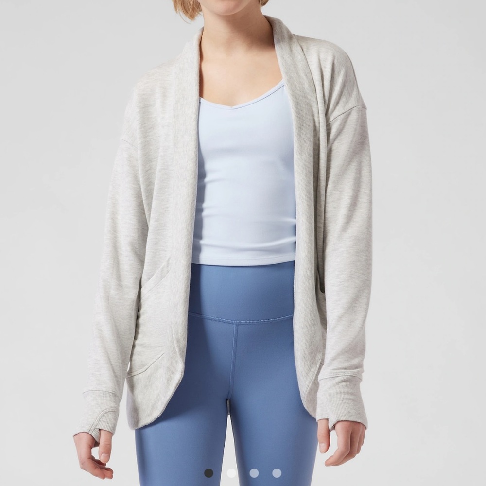 Light Gray Kids Open-Front Cardigan Sweater